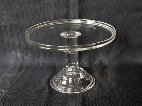 8 X 5 Small Pedestalfooted Cake Standplate Clear Glass Cakepie Plate Apothecary Bakery