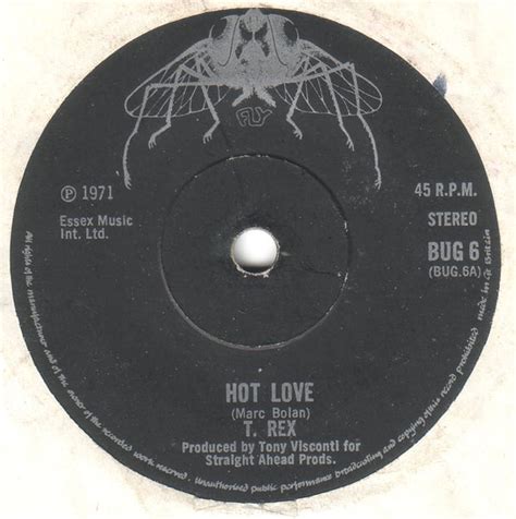 T Rex Hot Love Vinyl Black Labels Solid Centre RPM More R