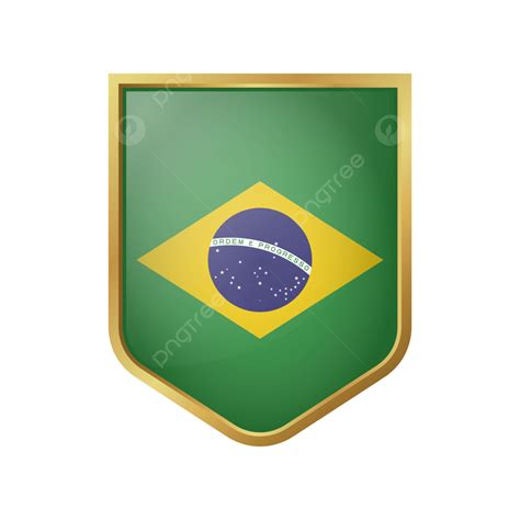 Vector De Bandera De Brasil Con Escudo De Oro Png Brasil Bandera