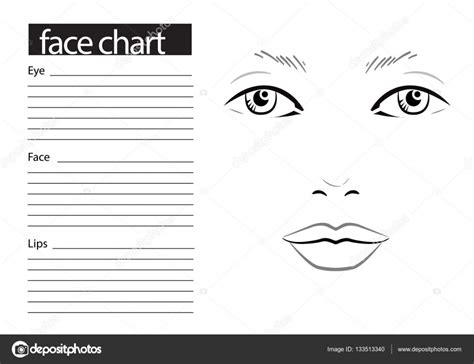 Face Chart Makeup Artist Blank Template Vector Illustration Stock Vector Image By ©melanjurga