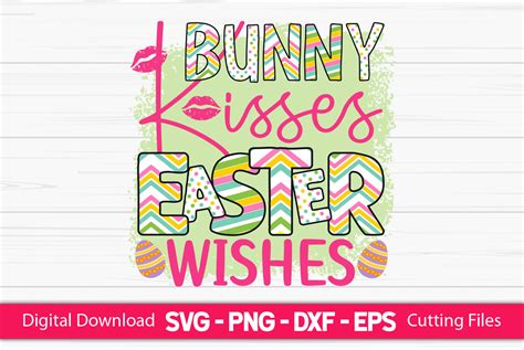 Bunny Kisses Easter Wishes Sublimation Graphic By Craftartsvg