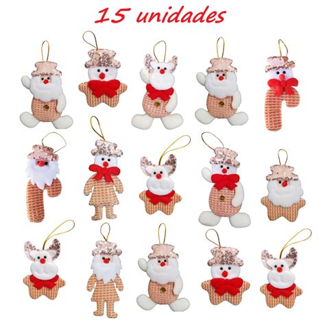 Kit Pendentes Grandes Brilhantes Natal Papai Noel Pel Cia Enfeite