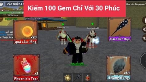 ROBLOX KING LEGACY CÁCH KIẾM 100 GEM NHANH NHẤT YouTube