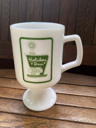 Vintage Holiday Inn Milk Glass Pedestal Mug Durham North Carolina Nc Green Signのebay公認海外通販｜セカイモン