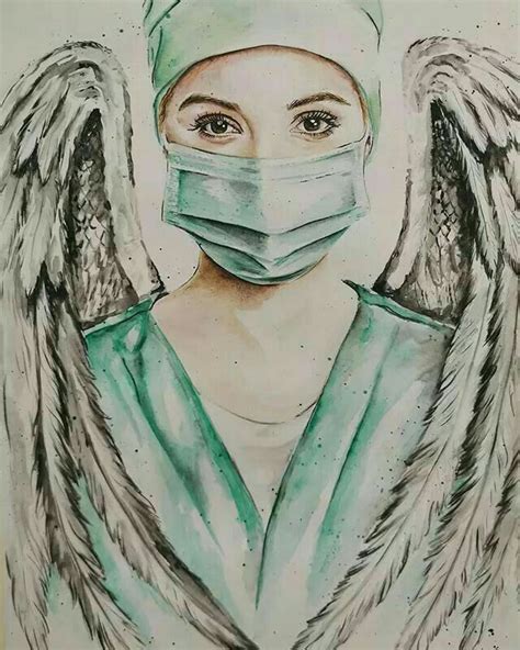 Realistic Nurse Drawing