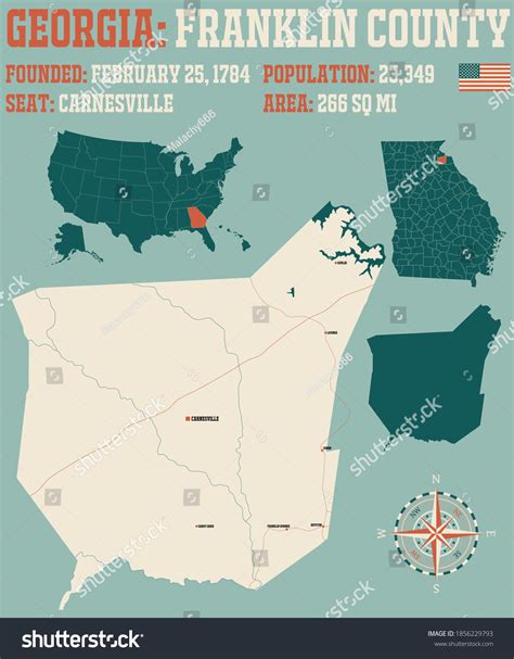 Large Detailed Map Franklin County Georgia Stock Vector (Royalty Free ...