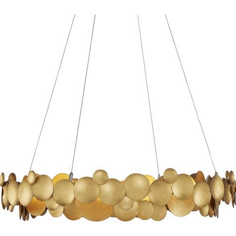 Currey And Company 9000 0972 Lavengro Contemporary Contemporary Gold Leaf White Lighting Pendant