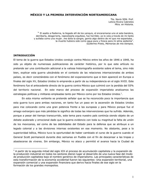 México Y La Primera Intervención Norteamericana