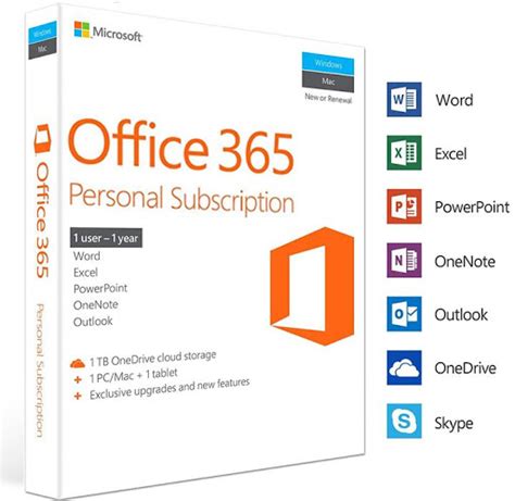 Licencia Microsoft Office 365 Personal 1 Ano Globatec Srl