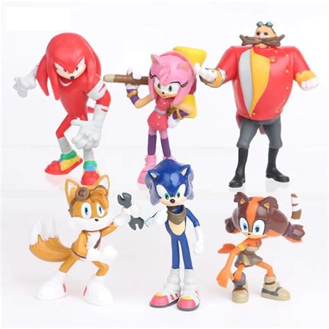 6pcsset Sonic Boom Rare Dr Eggman Shadow Pvc Toys Action Figures Doll