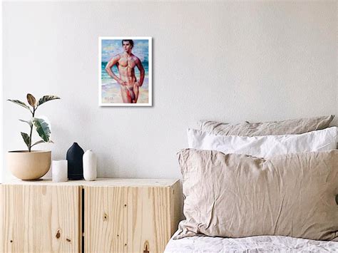 NAKED MAN BY THE SEA Oil Painting Yaroslav Sobol Artfinder