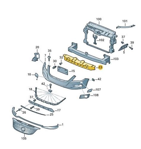 ABSORBER PIANKA ZDERZAKA VW Tiguan przód 5N0807248H 5N0807248H za 279