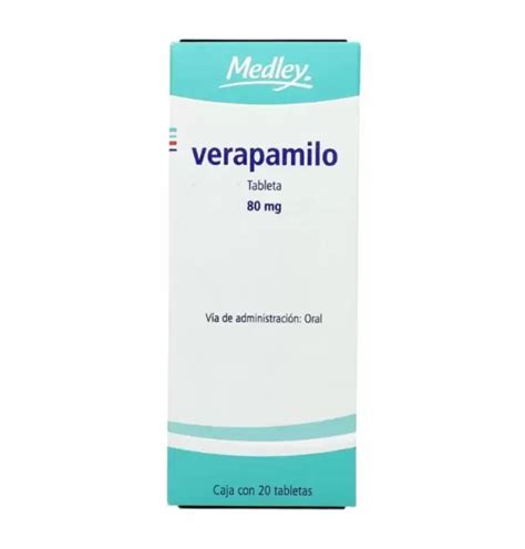 Verapamilo De 80 Mg Con 20 Tabletas