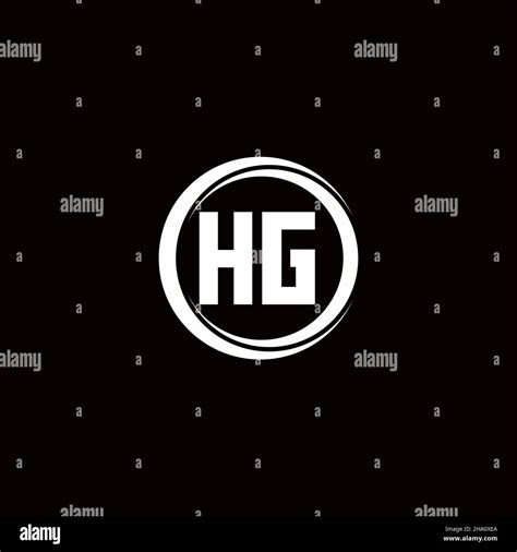 HG Logo Initial Letter Monogram With Circle Slice Rounded Design