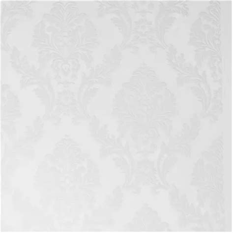 Papel De Parede Vinílico Importado Alto Relevo Damask White