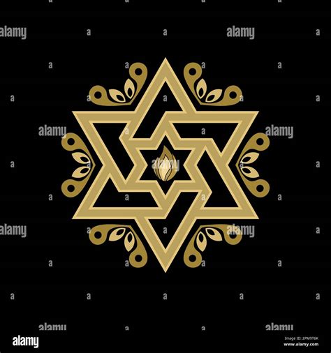 Vector Illustration Of The Jewish Star Of David Symbol Combined With