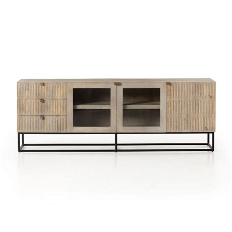 Carved Mango Wood Media Console West Elm