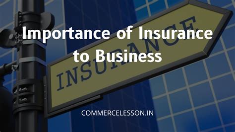 Importance Of Insurance To Business Commercelesson In