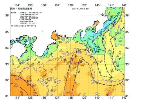 広域版海の天気図2023年7月15日 東京都島しょ農林水産総合センター