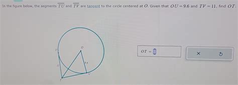 In The Figure Below The Segments Overline Tu And Overline Tv Are