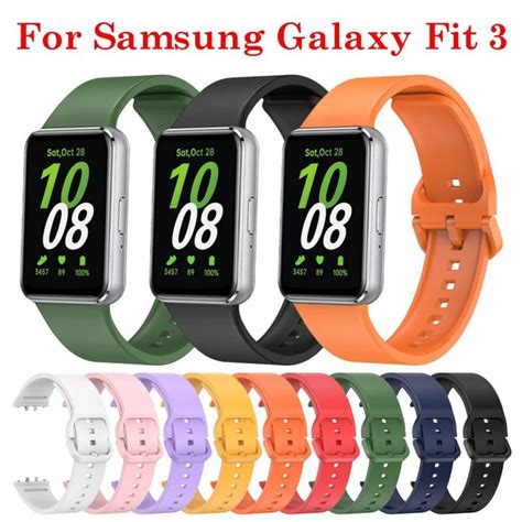 สายนาฬิกาซิลิโคนสำหรับ Samsung Galaxy Fit 3สายนาฬิกาสปอร์ตสำรองสำหรับ