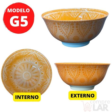 Tigela Bowl Cambuca Porcelana Estampado Sopas Caldos Sobremesa Cereais