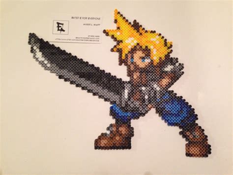 Cloud Strife Final Fantasy Perler Bead Sprite By Ratedeforeveryone