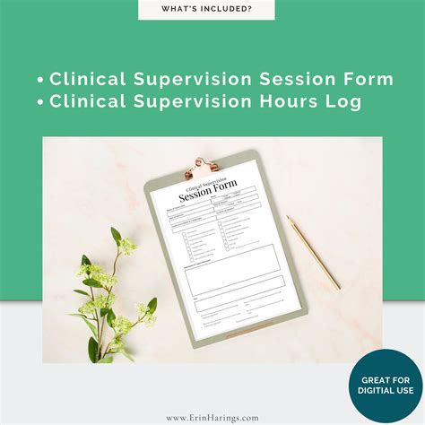 Clinical Supervision Session Form And Hours Log Template Etsy Australia