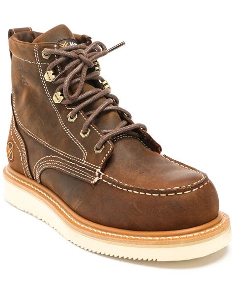 Hawx® Mens Grade Moc Distressed Wedge Work Boots Composite Toe