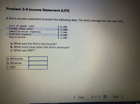 Solved Problem 3 4 ﻿income Statement Lo1a Firms Income