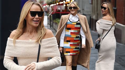 Amanda Holden Wows In A Chic Nude Knit Dress While Leggy Ashley Roberts Goes Retro In A