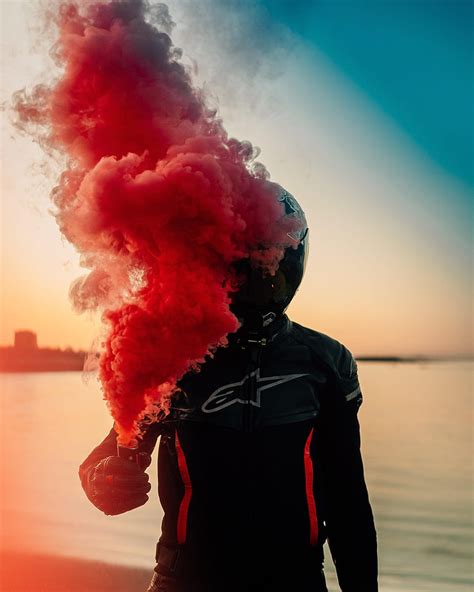 Smoke Motorcyclist Helmet Biker HD Phone Wallpaper Pxfuel