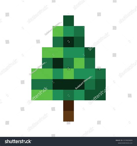 Christmas Tree Pixel Art Vector Illustration Stock Vector (Royalty Free ...