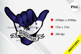 Honduras Shaka Hand Flag Graphic By Rahallus Ntx Creative Fabrica