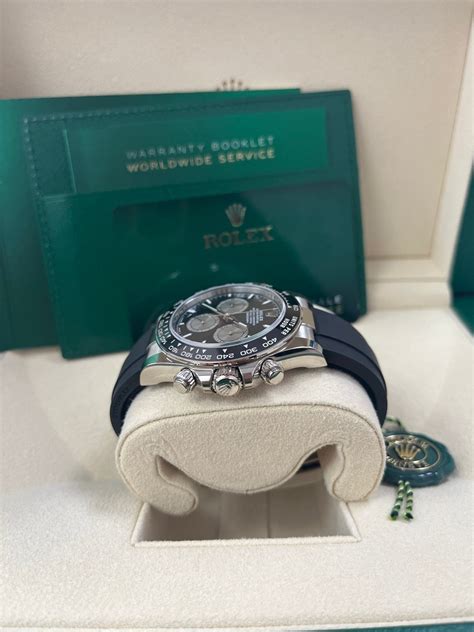 Rolex Daytona White Gold Cosmograph Daytona Black Bezel Black And St