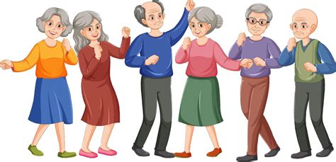 Group Of Elderly People Dancing Vector Art At Vecteezy