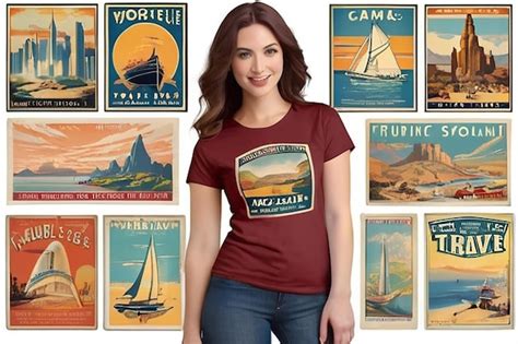 Premium Photo Journey Through Time Vintage Travel Tee Design