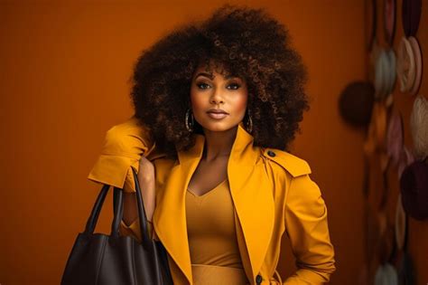 Premium Ai Image Chic Shopping Spree Beautiful Black Woman With Bags