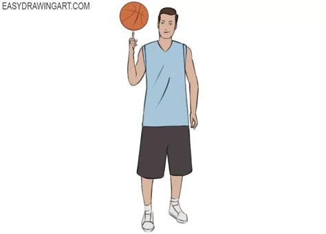 How To Draw A Basketball Player Easy Drawing Art