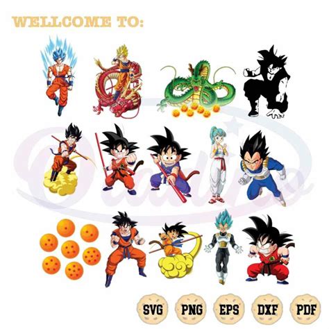 Dragon Ball Z Bundle Son Goku Anime Best Svg Digital Files