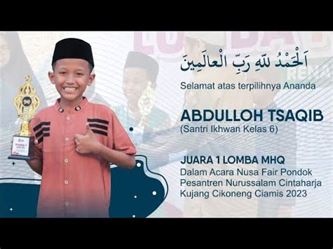 Juara Lomba Tahfidz Quran Mhq Juz Nusa Fair Tingkat Sd Mi