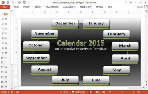 Interactive Calendar 2015 PowerPoint Template