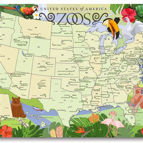 Wholesale USA Zoo Gift Map – GeoJango Maps