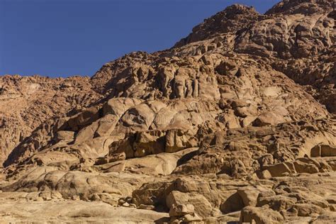 Egypt Mount Sinai In The Morning In The Bright Sun Mount Horeb Gabal