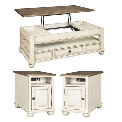 Home Square 3 Piece Set With Lift Top Coffee Table 2 End Tables With