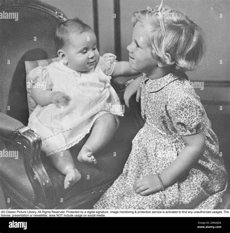 Queen Margrethe Ii Of Denmark Pictured With Her Sister Benedikte 1944
