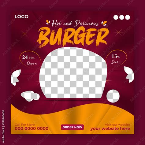 Fast Food Restaurant Menu Banner Business Marketing Social Media Post Or Web Banner Template