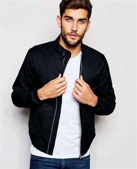 Men Cotton Twill Jacket In Navy