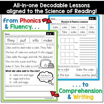 Decodable Readers Cvce Magic E Worksheet Long Vowel Silent E Reading