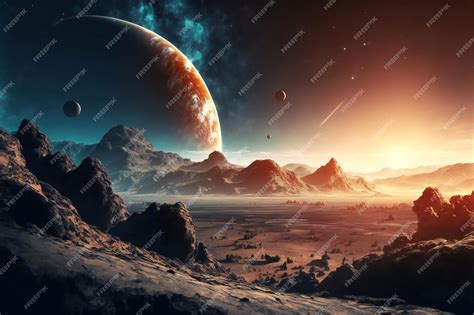 Premium Photo Panorama Of Distant Planet System In Space Poetic